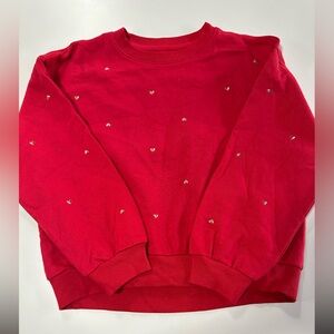 GAP Kids Red and Gold Heart Sweatshirt